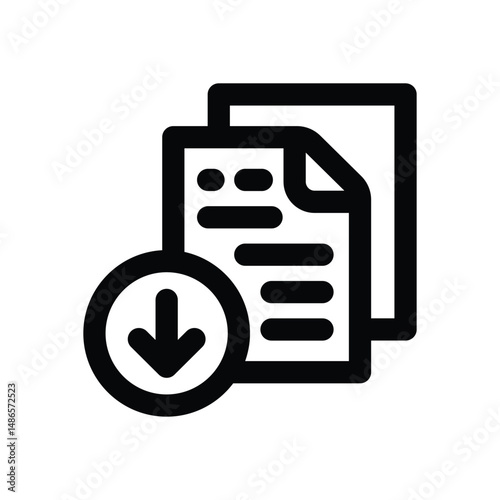 download line icon. Clean and minimalist vector icon for websites, mobile apps, presentations, and logos. Fully scalable and customizable for any project.