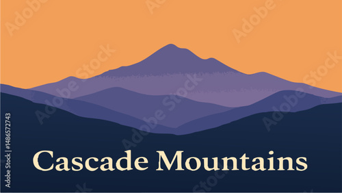 Cascade Mountains Snow-Capped Peaks
