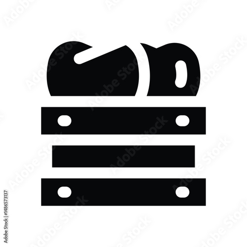 fruit basket glyph icon. Strong and solid vector icon for websites, mobile interfaces, presentations, and visual branding. High quality and easy to edit.