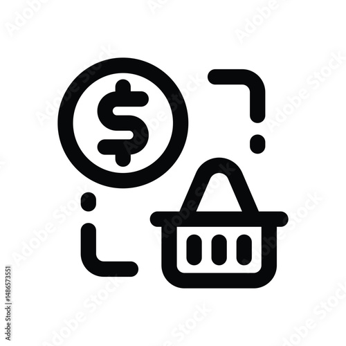 shopping line icon. Clean and minimalist vector icon for websites, mobile apps, presentations, and logos. Fully scalable and customizable for any project.