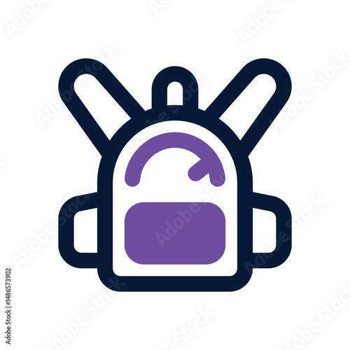 backpack duotone icon. Sleek and modern vector icon for websites, mobile apps, marketing materials, and corporate design. Fully scalable and ready to use.