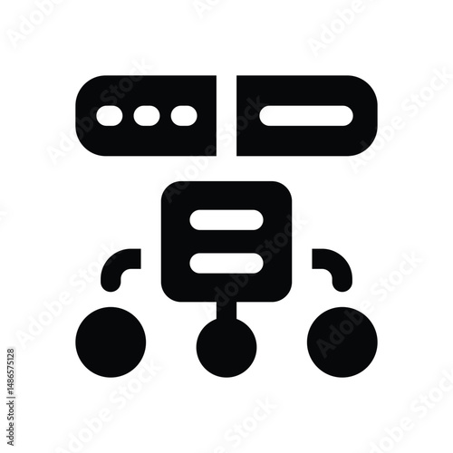 sitemap glyph icon. Strong and solid vector icon for websites, mobile interfaces, presentations, and visual branding. High quality and easy to edit.