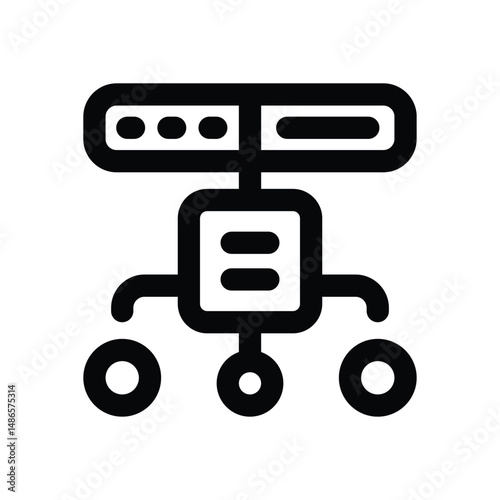 sitemap line icon. Clean and minimalist vector icon for websites, mobile apps, presentations, and logos. Fully scalable and customizable for any project.