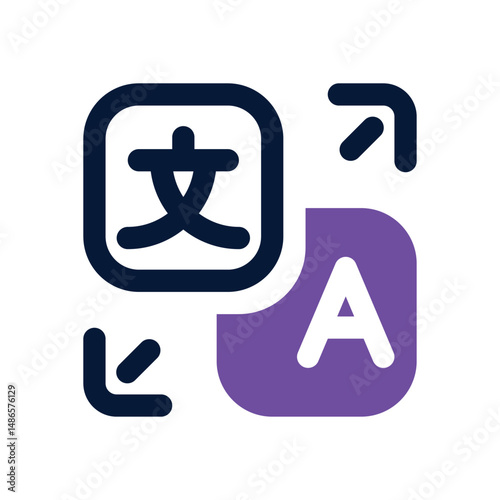 translation duotone icon. Sleek and modern vector icon for websites, mobile apps, marketing materials, and corporate design. Fully scalable and ready to use.