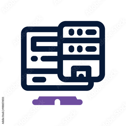 computer sever duotone icon. Sleek and modern vector icon for websites, mobile apps, marketing materials, and corporate design. Fully scalable and ready to use.
