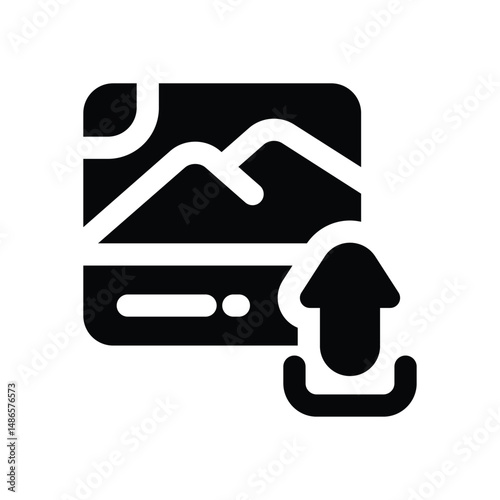 upload glyph icon. Strong and solid vector icon for websites, mobile interfaces, presentations, and visual branding. High quality and easy to edit.