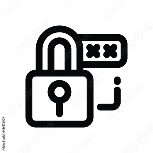 password line icon. Clean and minimalist vector icon for websites, mobile apps, presentations, and logos. Fully scalable and customizable for any project.