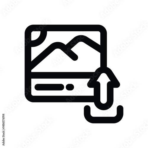 upload line icon. Clean and minimalist vector icon for websites, mobile apps, presentations, and logos. Fully scalable and customizable for any project.