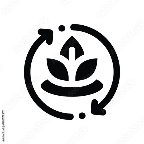 refresh glyph icon. Strong and solid vector icon for websites, mobile interfaces, presentations, and visual branding. High quality and easy to edit.