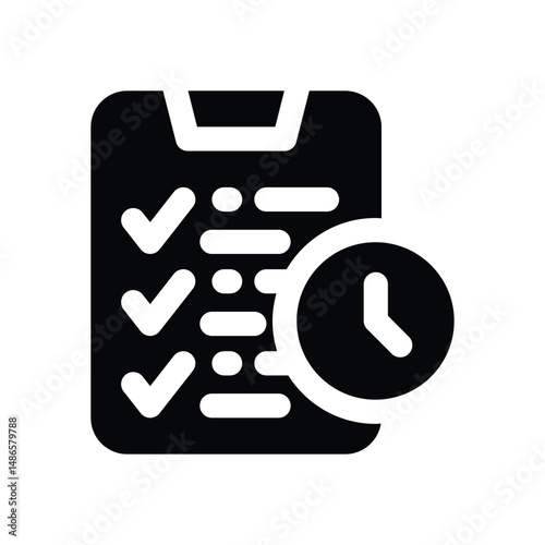 time planning glyph icon. Strong and solid vector icon for websites, mobile interfaces, presentations, and visual branding. High quality and easy to edit.