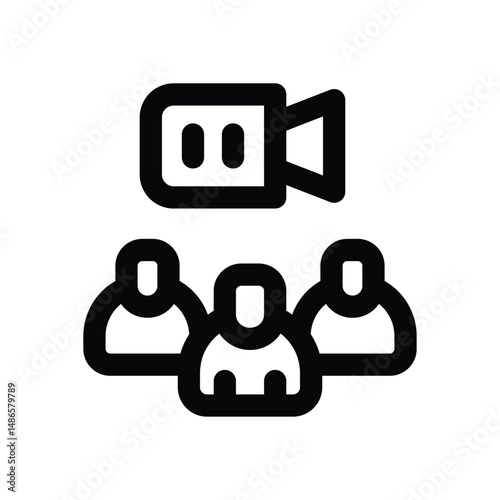 audience line icon. Clean and minimalist vector icon for websites, mobile apps, presentations, and logos. Fully scalable and customizable for any project.