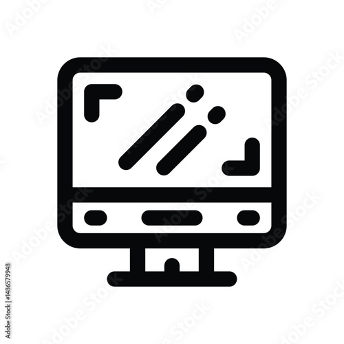 screen line icon. Clean and minimalist vector icon for websites, mobile apps, presentations, and logos. Fully scalable and customizable for any project.