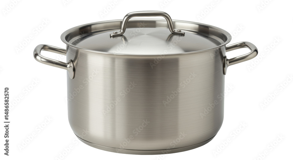 Isolated Stainless Steel Stock Pot with Lid Isolated Stainless Steel Stock Pot with Lid