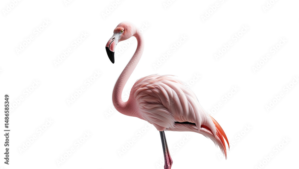 Fototapeta premium Flamingo Illustration on White - Flamingo Illustration Against White