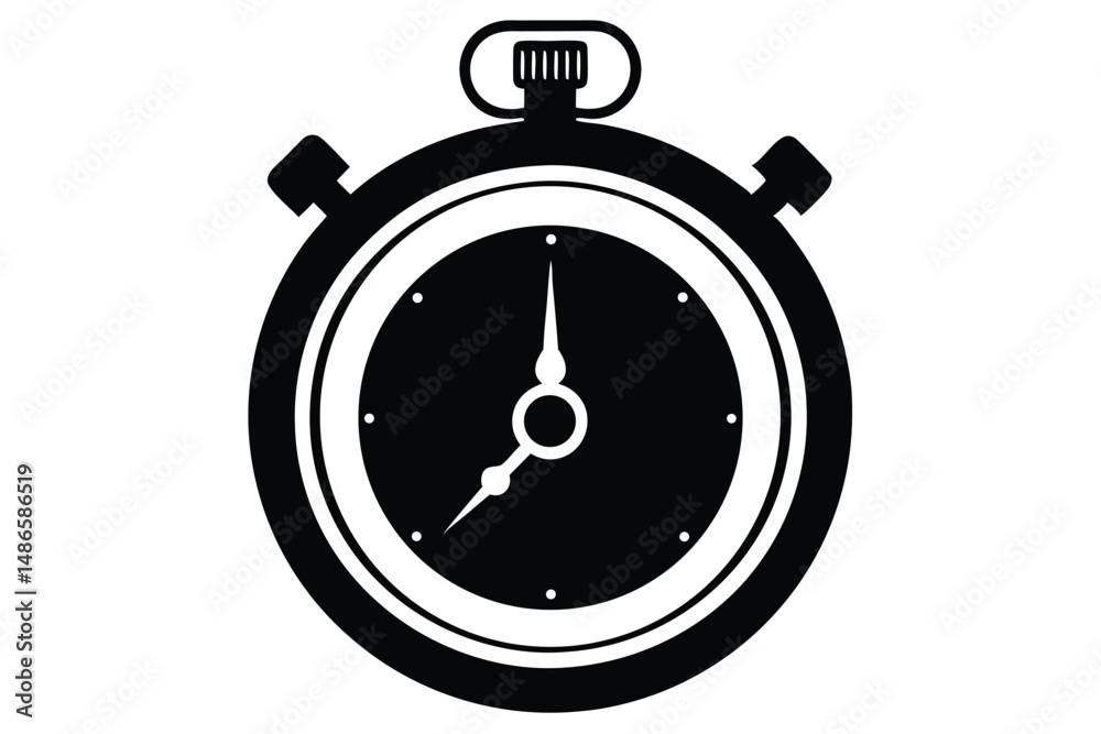 Obraz premium Black timer shows the precise measurement with white dial and stylish pointer