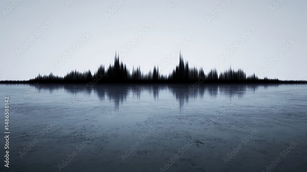 Fototapeta premium Sound wave reflection abstract audio frequency graphic