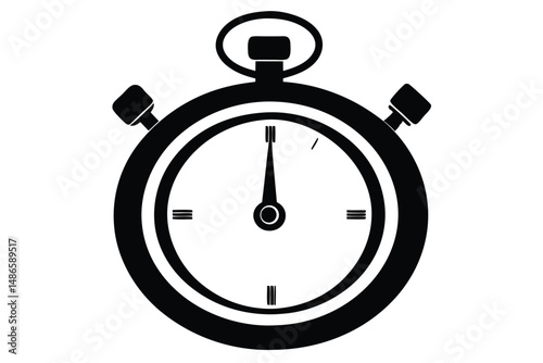 A classic black stopwatch shows the time with simplicity and precision against a white background