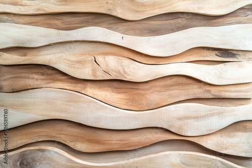Wood paneling with wavy design