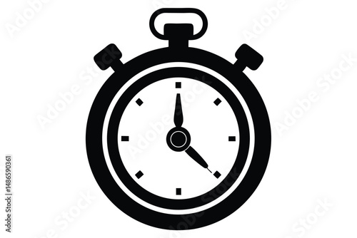 The classic black stopwatch shows the time, emphasizing urgency and measuring speed accurately