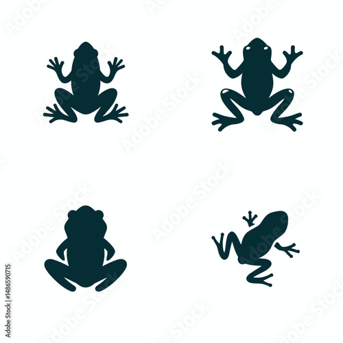 Frog icons, vector icons, simple shapes, icon Sheet