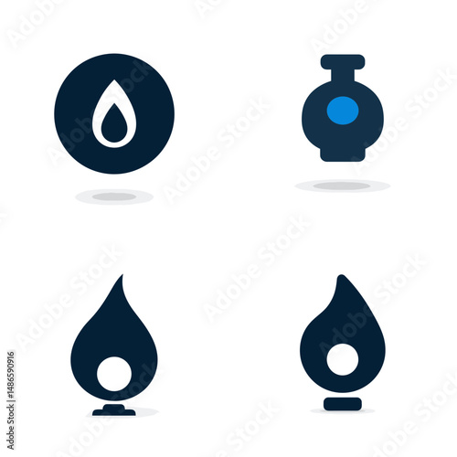 Gas icons, vector icons, simple shapes, icon Sheet