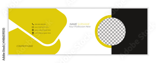 Professional email signature design, email signature design template, personal email signature template, business email signature vector design.
