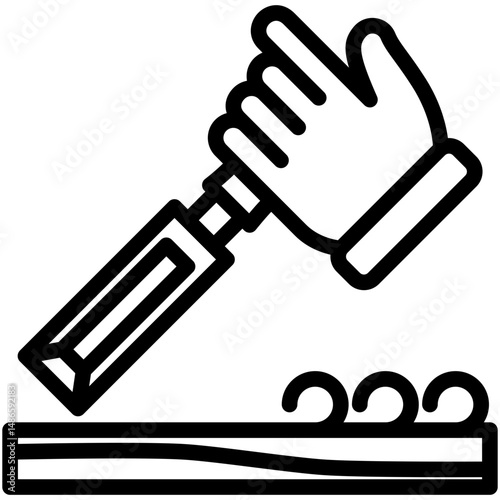 Chisel mini illustration black outline icon, use for civil engineering, industry, construction, UI, UX kit, app and web development, digital or print.