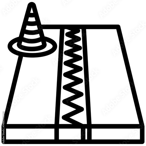 Expansion Joint mini illustration black outline icon, use for civil engineering, industry, construction, UI, UX kit, app and web development, digital or print.