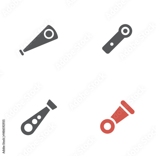Kazoo icons, vector icons, simple shapes, icon sheet