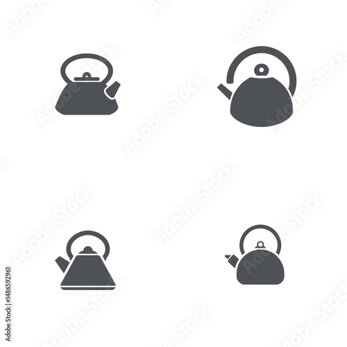 Kettle icons, vector icons, simple shapes, icon sheet
