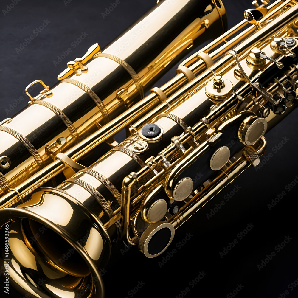 Obraz premium saxophone close up musical instrument