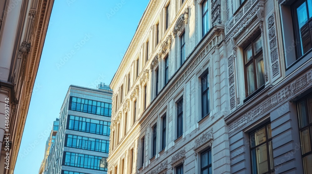 Obraz premium Classic and modern architecture cityscape urban building exterior