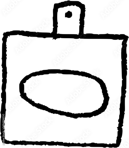 square perfume bottle drawing rough outline