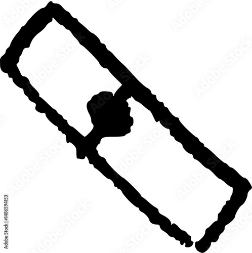 closed lipstick tube rough outline drawing