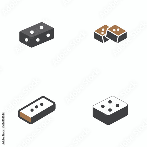 Nougat icons, vector icons, simple shapes, icon sheet