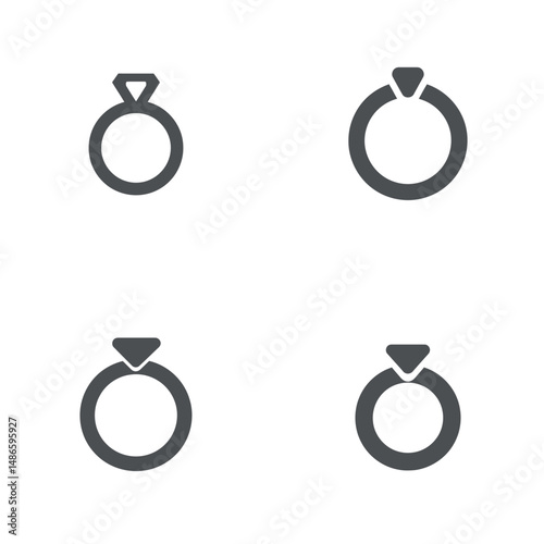 Ring icons, vector icons, simple shapes, icon sheet
