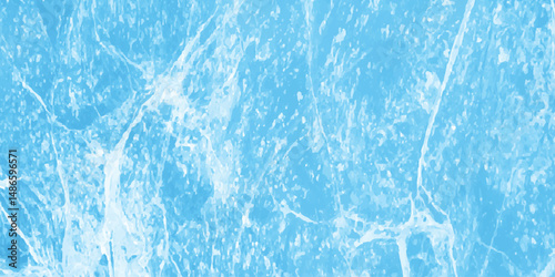 Abstract frozen water surface with subtle cracks and textured blue background illustrating winter coldness and natural beauty