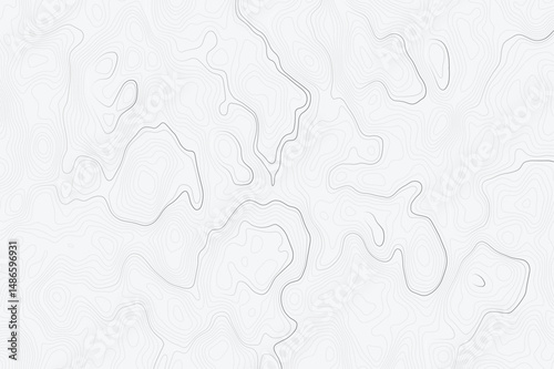 light gray topographic map with contour wave lines. abstract representation of elevation and terrain variations. detailed seamless pattern for white backgrounds