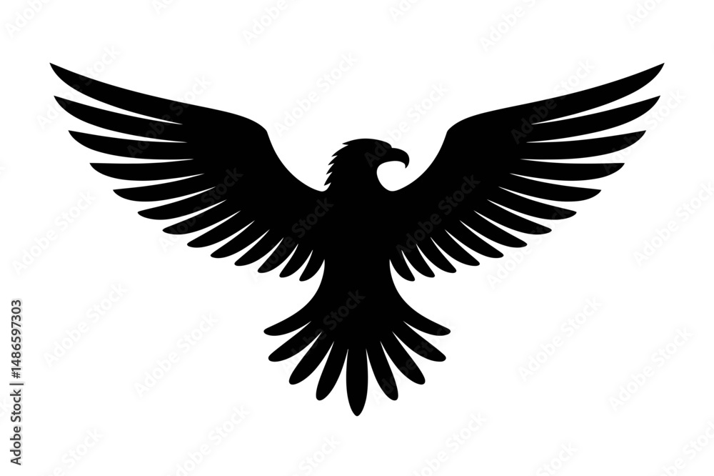 Obraz premium Eagle silhouette vector illustration flying bird