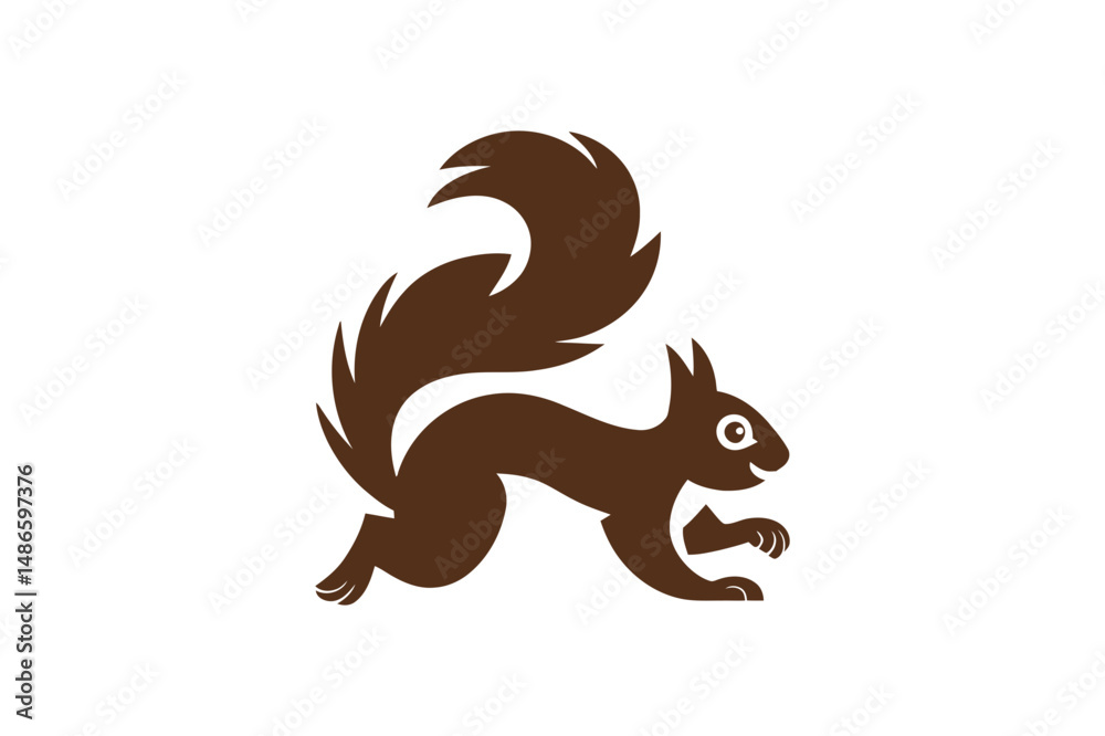 Obraz premium Brown squirrel running animal rodent vector image
