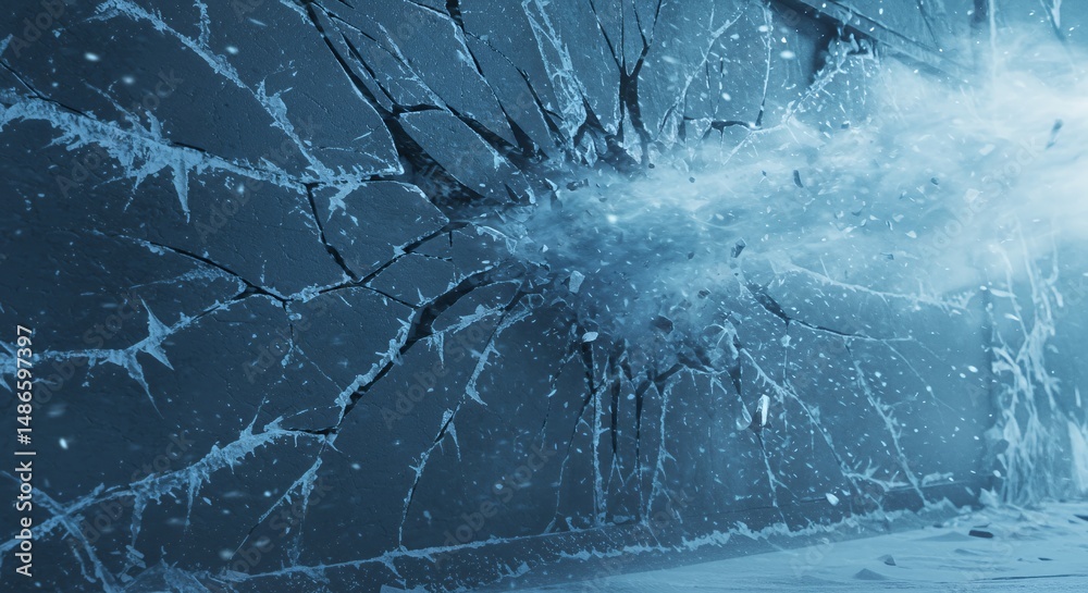 Wall Damage Isolated on White Screen Background Displaying Cracks Fractures in Concrete Structure for Ads Promotion Recycle Theme and Conceptual Projects Highlighting Fragility