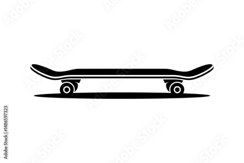 Black skateboard graphic for extreme sports icon