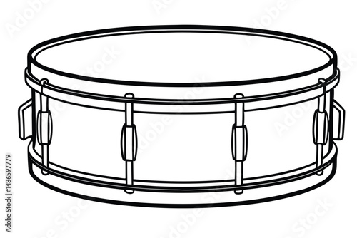 A line art drum with a classic design exhibits simple elegance and form