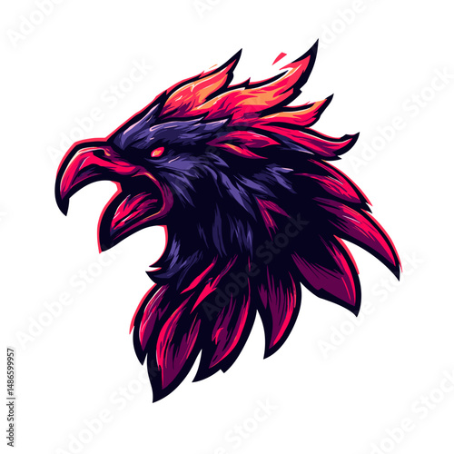 Vector eagle logo design with vibrant colors and dynamic style for esports branding and team representation