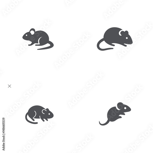 Vole icons, vector icons, simple shapes, icon sheet