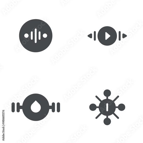 Volume controller, volume icons, vector icons, simple shapes, icon sheet