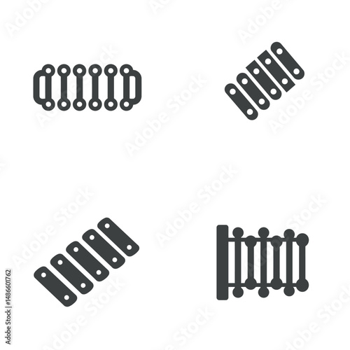 Xylophone icons, vector icons, simple shapes, icon sheet
