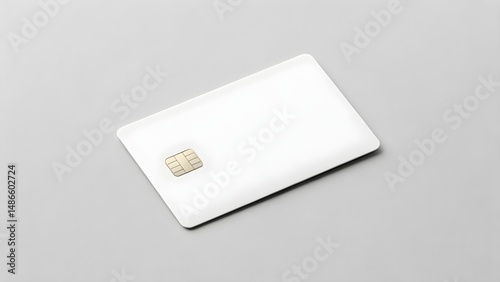 Blank Credit Card Mockup on Grey Background — Minimalist Financial Concept