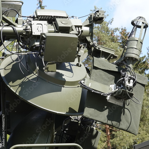 A sophisticated Army system for detecting low-flying targets (drones, missiles, helicopters, airplanes, etc.). Army radar drone detector.