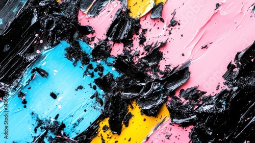 Vibrant colorful abstract painting texture display.